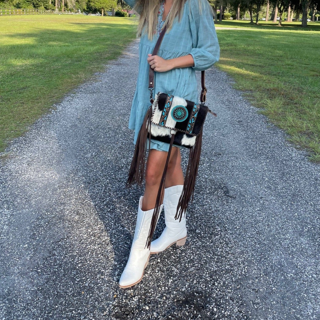 Dreamcatcher Crossbody Leather Bag